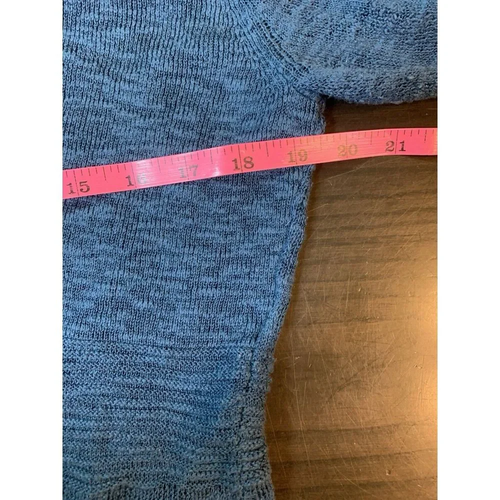 Chicos 2 Lightweight Cardigan Sweater‎ Womens Large Blue Modest Office Church